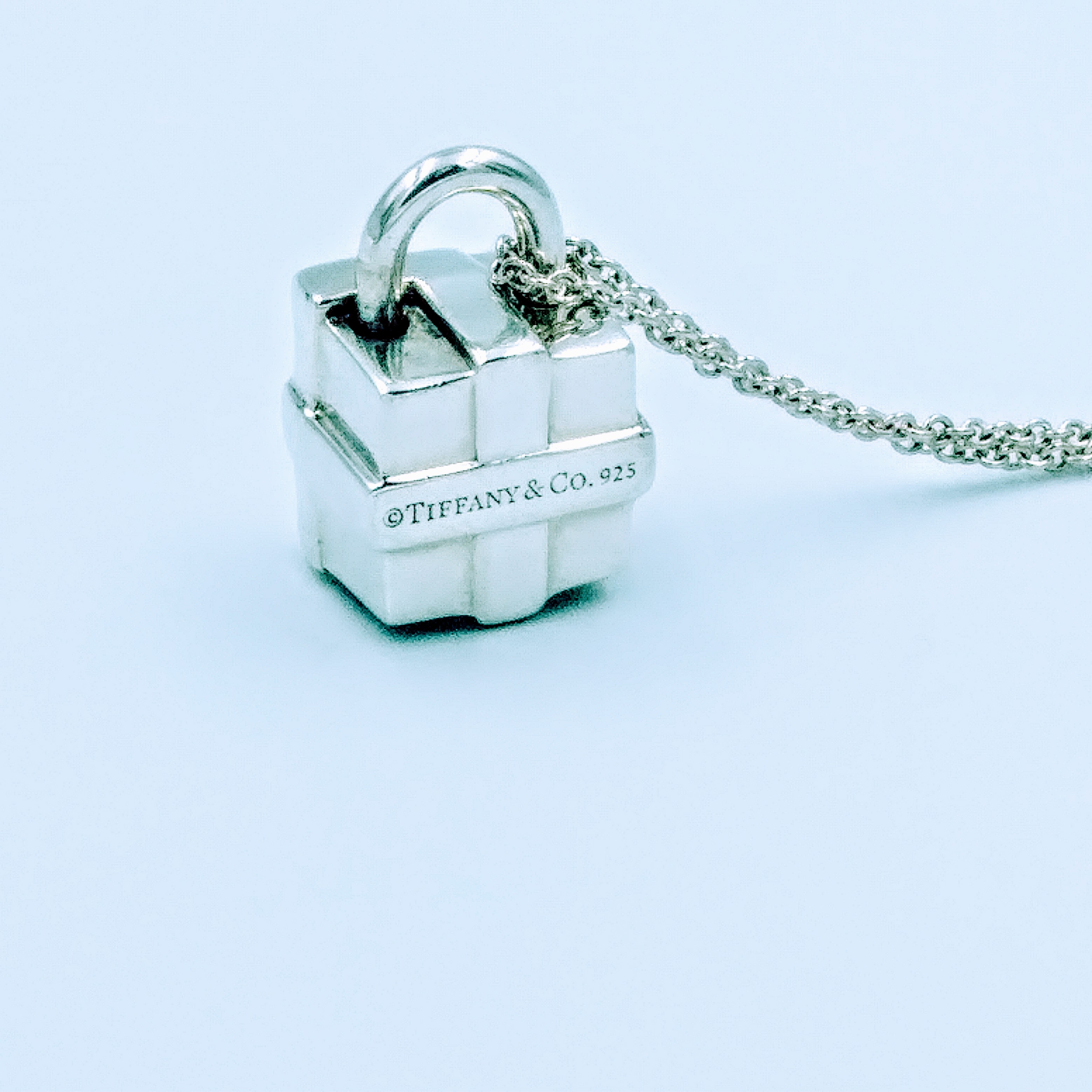 Tiffany & Co Silver Shopping Bag Charm Pendant for Necklace 
