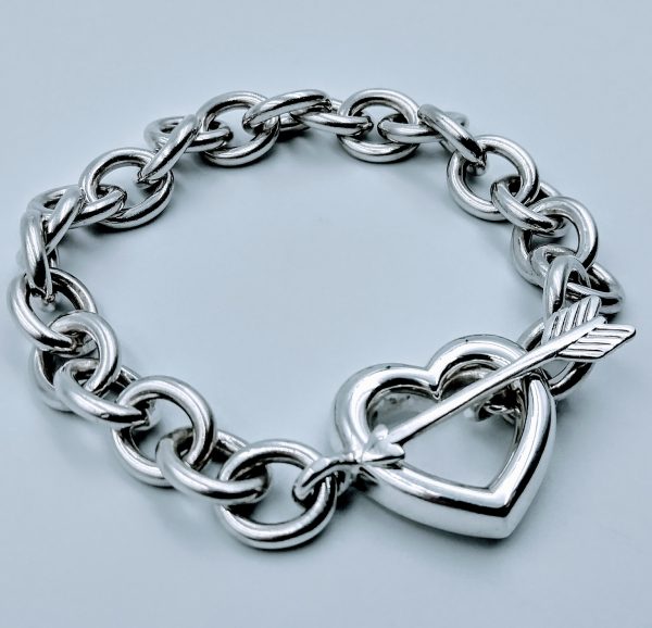 Tiffany & Co. - 1994 Collection Heart Arrow Toggle Sterling Silver ...