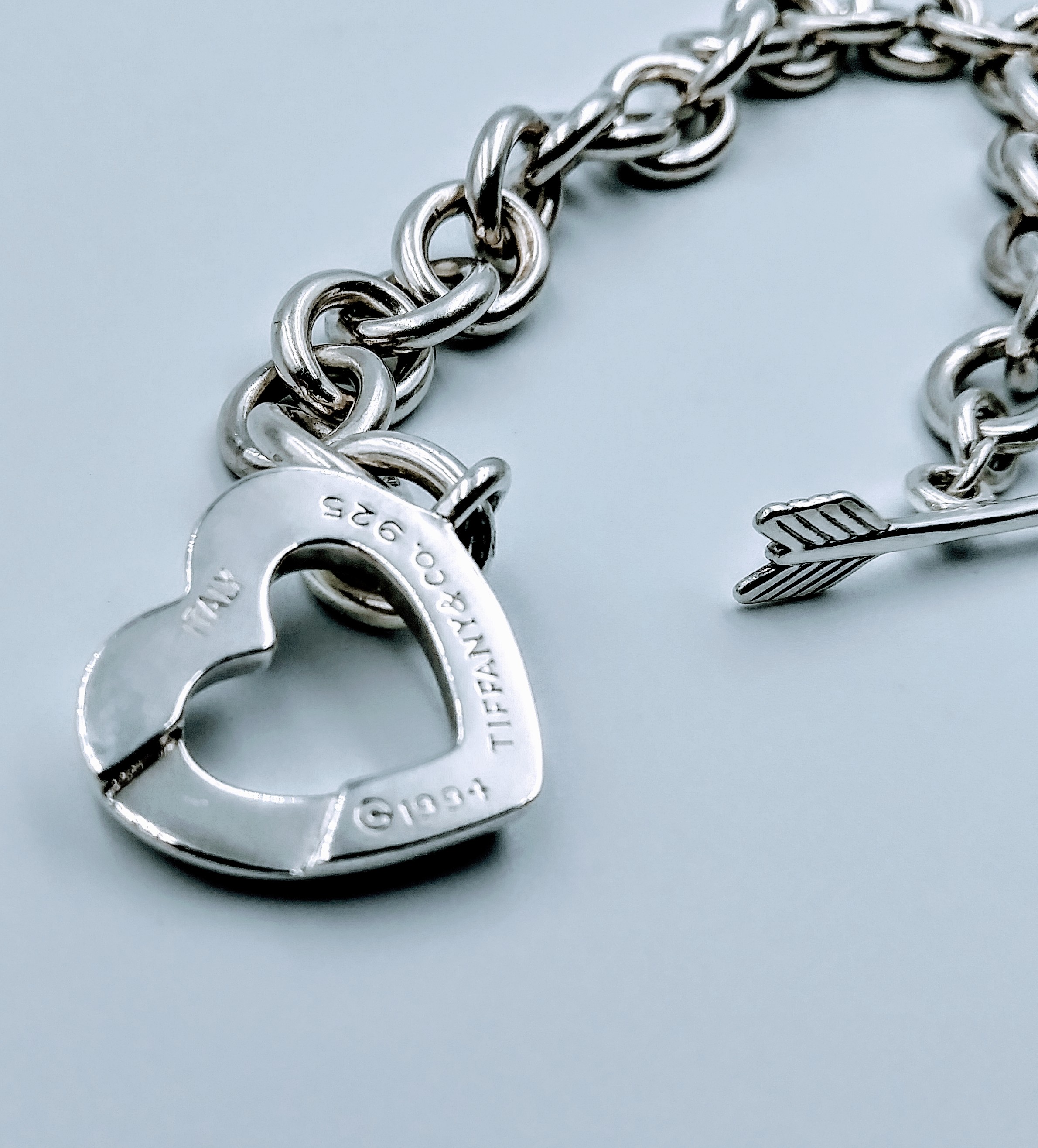 1994 Tiffany & Co Heart Key Necklace Vintage Sterling Silver 18k