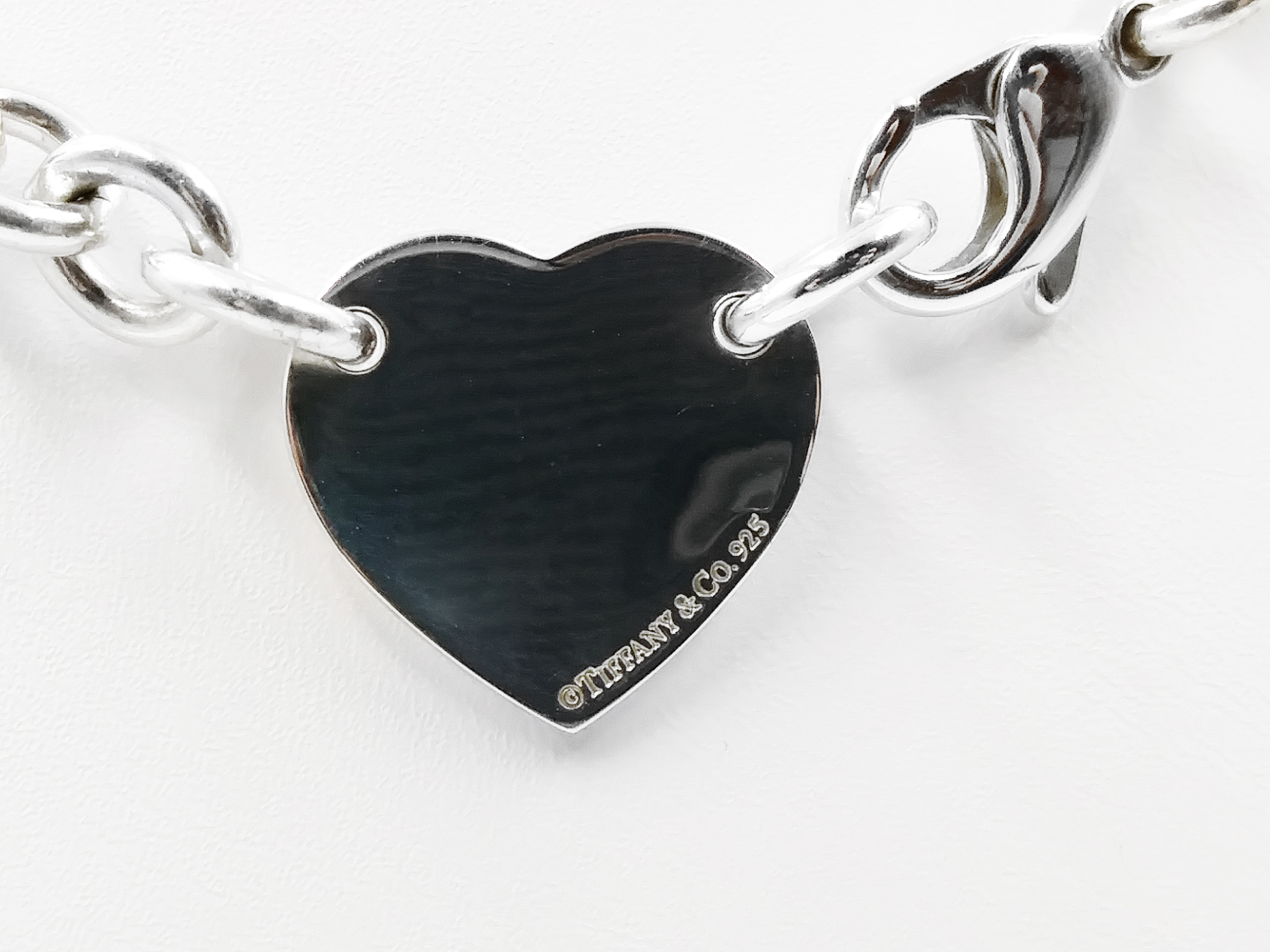 TIFFANY Sterling Silver Enamel Return To Tiffany Color Splash Heart Tag Pendant  Necklace Black 706687 | FASHIONPHILE