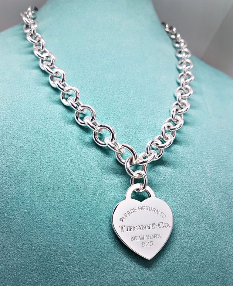 Tiffany & Co. 1.3" Large Please Return To Tiffany Heart Tag Necklace 17