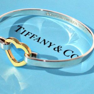 Tiffany & Co Silver 925 Elsa Peretti Double Open Heart Bangle Bracelet –  Preloved Lux