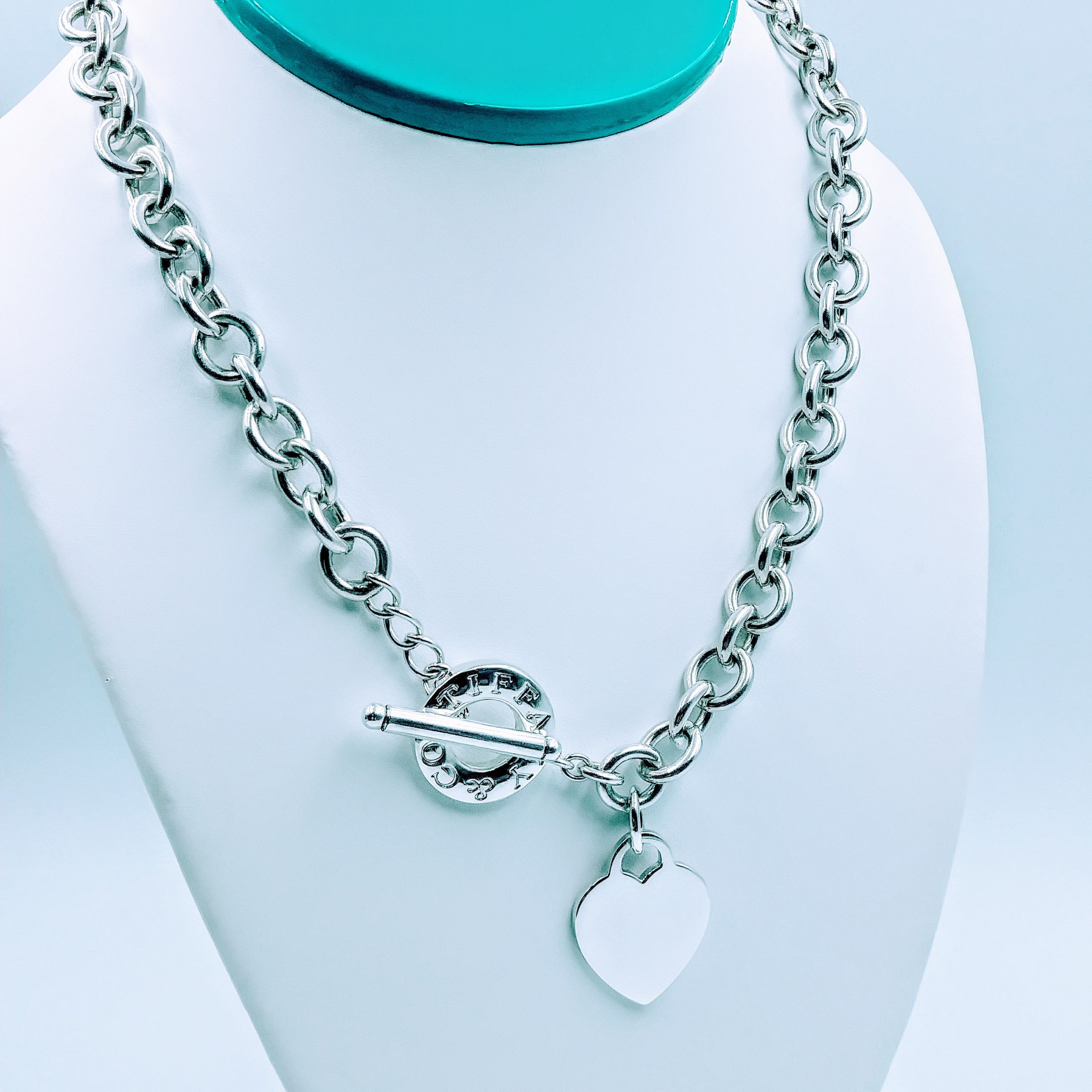 Tiffany & Co. Large Heart Lock Necklace 16" Silver 925