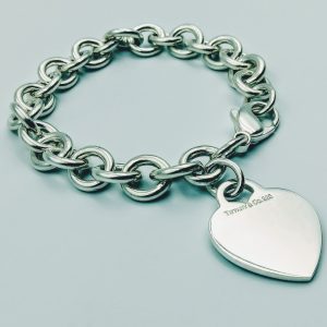 Authentic Tiffany & Co Silver Circle Tag Charm Bracelet 