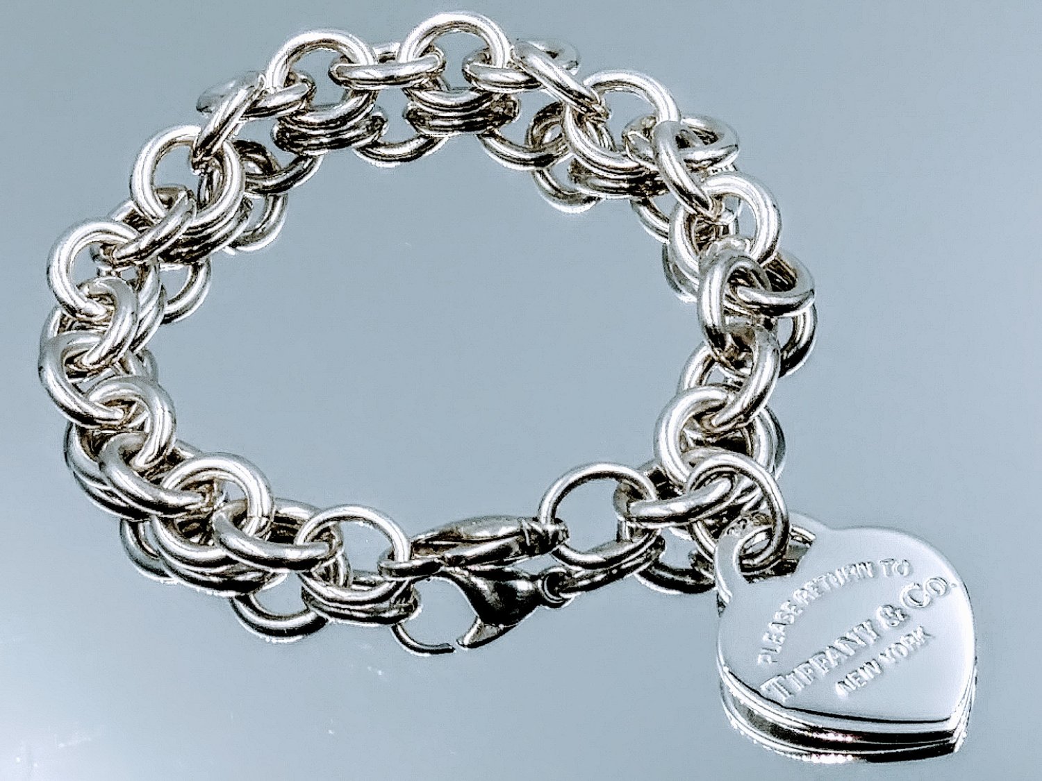  Heart Charm Bracelet in Sterling Silver (7.0, Sterling