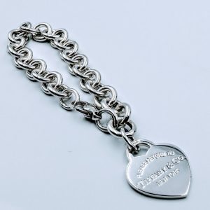  Heart Charm Bracelet in Sterling Silver (7.0, Sterling
