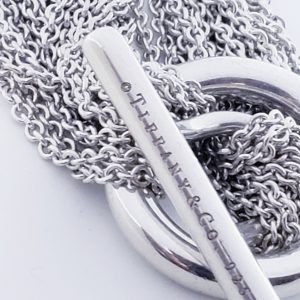 Tiffany & Co. Sterling Silver Heart Mesh Toggle Multi Strand Chain Bracelet  7.25