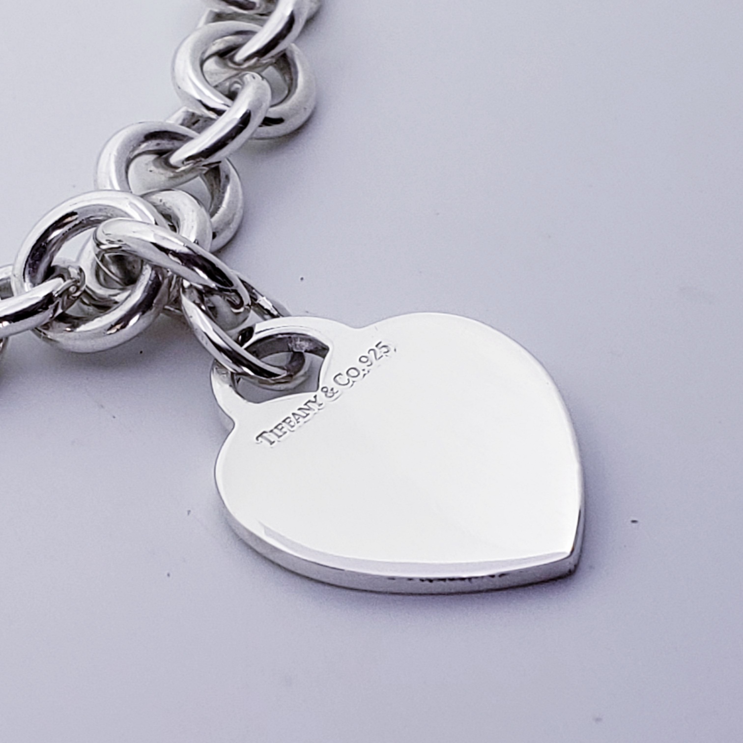 Tiffany & Co. - Sterling Silver Heart Charm Necklace 17
