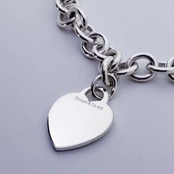 Tiffany & Co. - Sterling Silver Heart Charm Necklace 17